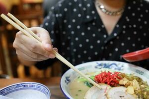 Eating Japanese Food photo