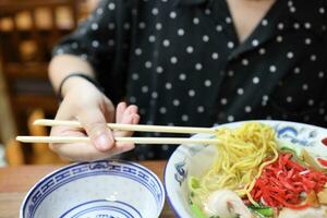 Eating Japanese Food photo