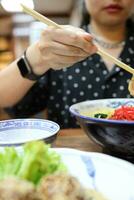Eating Japanese Food photo