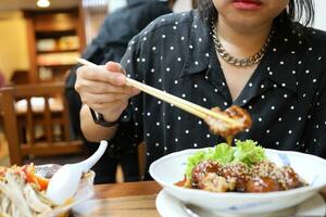 Eating Japanese Food photo