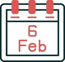 February 6 Vector Icon