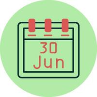 junio 30 vector icono