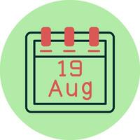 August 19 Vector Icon