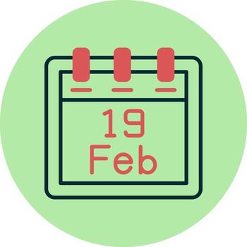 febrero 19 vector icono