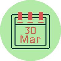 marzo 30 vector icono