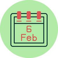 February 6 Vector Icon