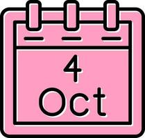 October 4 Vector Icon