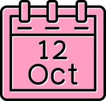 October 12 Vector Icon