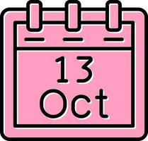 October 13 Vector Icon