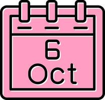 October 6 Vector Icon