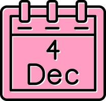 December 4 Vector Icon