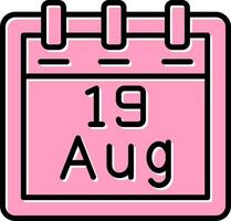 August 19 Vector Icon