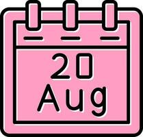 August 20 Vector Icon