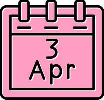 April 3 Vector Icon