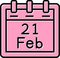 February 21 Vector Icon