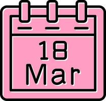 March 18 Vector Icon
