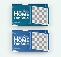 Real estate home selling youtube thumbnail template vector