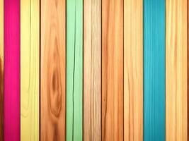 Rustic abstract painted wooden wall table floor texture - wood background panorama banner long, rainbow painting colors LGBT, seamless pattern. Generative Ai photo