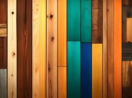 Rustic abstract painted wooden wall table floor texture - wood background panorama banner long, rainbow painting colors LGBT, seamless pattern. Generative Ai photo