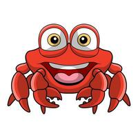 Cute crab cartoon on white background vector