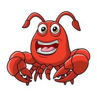 Cute lobster cartoon on white background vector