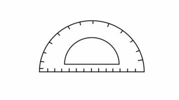 Animated video sketching an arc ruler icon