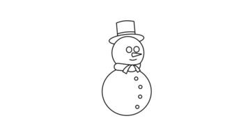 animated video creating a sketch of a snowman icon