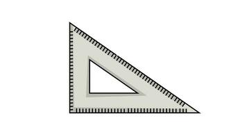 Animated video forms a right-angled ruler icon