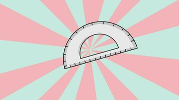 Animated video of an arc ruler icon with a rotating background