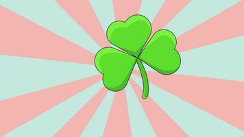 Animated video of a clover leaf icon with a rotating background