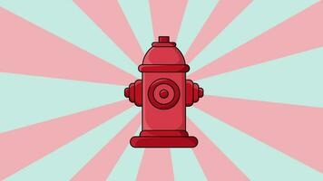 animated video of a water hydrant icon with a rotating background