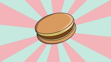 Animated video of the Dorayaki icon with a rotating background