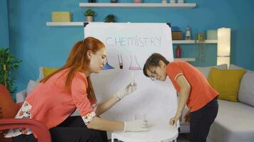 Lehrer Lehren Chemie zu ihr Junge Student. video
