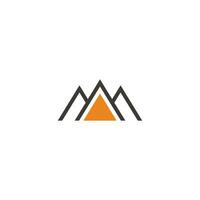 letter m golden mountain simple triangle geometric logo vector