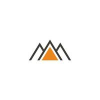 letter m golden mountain simple triangle geometric logo vector