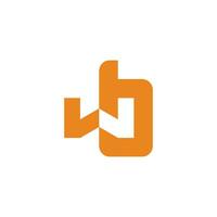 letter wb simple negative space logo vector