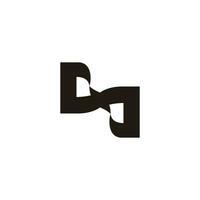 letter xd dd linked curve ribbon simple logo vector