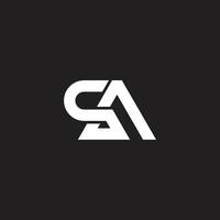 letter sa qa triangle geometric logo vector
