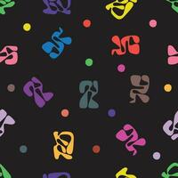 abstract objects doodle dots colorful seamless curves pattern vector