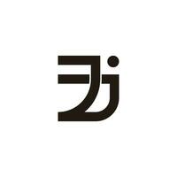 letter jj linked geometric line logo vector