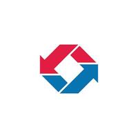 rotate square arrow exchange symbol logo vector