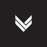 letter vl simple geometric line logo vector