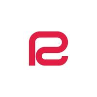 letter r loop simple geometric line logo vector