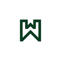letter ww simple line geometric logo vector