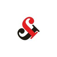 letra abstracta sj vector de logotipo simple colorido