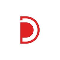 letter dp simple geometric line logo vector