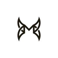 letter m simple geometric grunge design logo vector