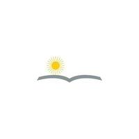 sun book shape education symbol logo vector