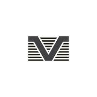 letter v stripes silhouette simple logo vector