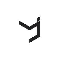 letter mj simple geometric linear flat logo vector